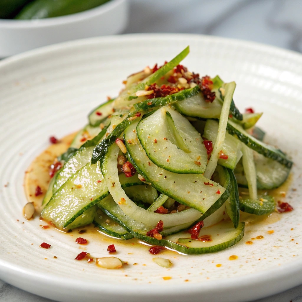 Asian Cucumber Salad 5 Smashed Chinese cucumber salad with chili oil