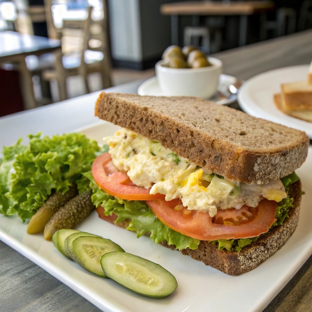 Tuna Salad Recipe with Egg The Complete 2025 Guide 4 Tuna and egg salad sandwich with lettuce and tomato.